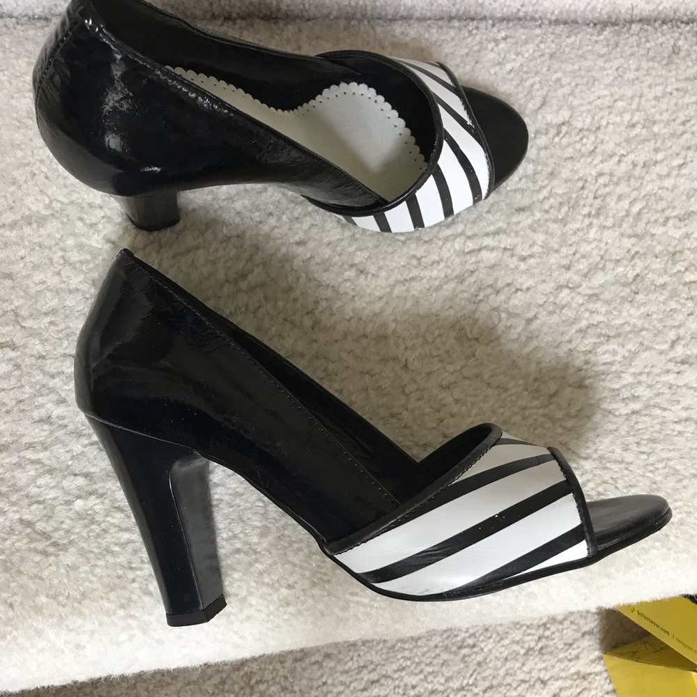 Black and white heels